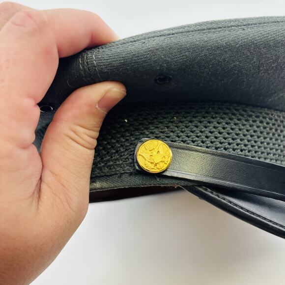 Vintage US Army Hat Cap Fitted Mens 7 3/8 Gray Wool Dress Uniform Military 60s - Picture 4 of 7